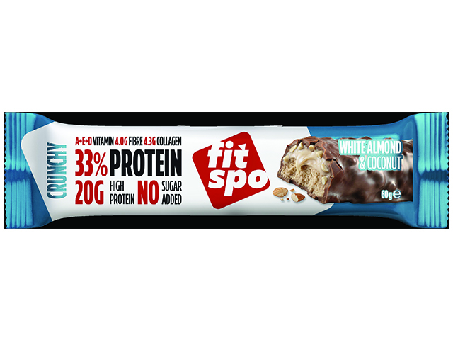 FitSpoBarKrunchByalBademIKokos60g